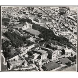 Aerial View of Wellington 1958, Wellington College, Government House, Hospital