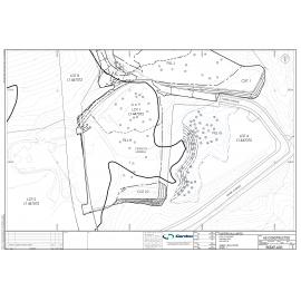 Asbuilt earthworks plan illustrating cut and fill areas and soil test locations - SR 247184