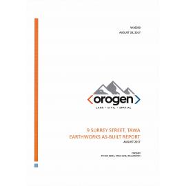 Earthworks asbuilt report, 9 Surrey Street Tawa - SR 382826