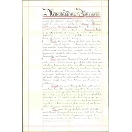 Memorandum of Agreement between Wellington Harbour Board and Harry Nicholls, 2 April 1885