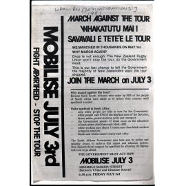 Copy: Abortion, Apartheid, Unions, Nuclear (posters, handouts, protests)