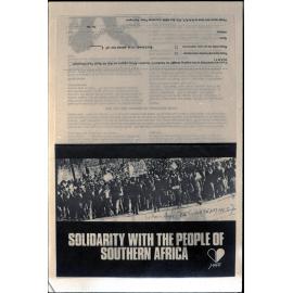 Copy: Abortion, Apartheid, Unions, Nuclear (posters, handouts, protests)