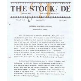 The Stockade, Vol 3 No 2, September 1975 - Magazine of the Karori Historical Society (Inc)