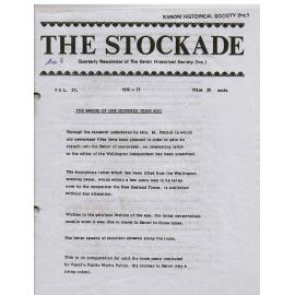The Stockade, Vol IV, 1976-77 - Magazine of the Karori Historical Society (Inc)