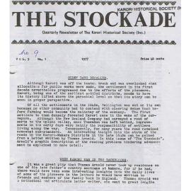 The Stockade, Vol 5 No 1, 1977 - Magazine of the Karori Historical Society (Inc)