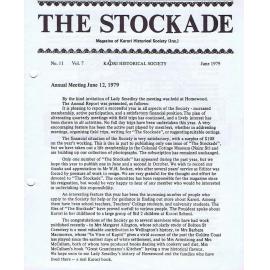 The Stockade, No 11 Vol 7, June 1979 - Magazine of the Karori Historical Society (Inc)