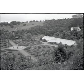 Botanic Gardens: Begonia House, prior building of new tea rooms, exterior, Rose Garden