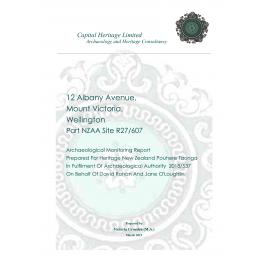 12 Albany Avenue, archaeological monitoring report