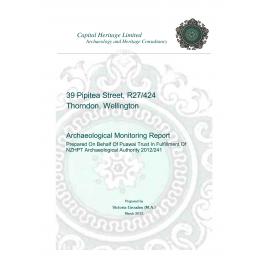 39 Pipitea Street, archaeological monitoring report