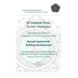 68 Adelaide Road, Wellington City Tramway Company Depot, Monark Apartments development, archaeological monitoring report