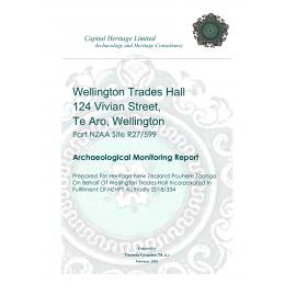 124 Vivian Street, Wellington Trades Hall, archaeological monitoring report