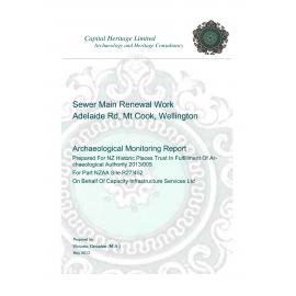 Adelaide Road, sewer main renewal work, archaeological monitoring report