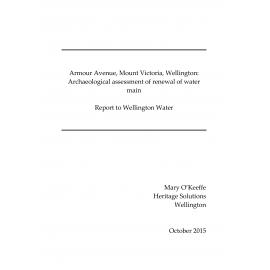 Armour Avenue, archaeological assessment of renewal of water main