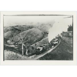 Train heading north at site of Crofton Downs Railway Station