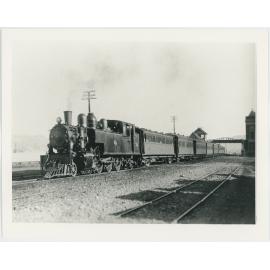 Train leaving Kaiwharawhara Railway Station, view looking south