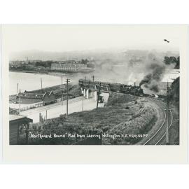 Mail train crossing Hutt Road, Wellington