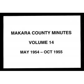 Minutes of the Makara County Council, Volume 14, May 1954 - October 1955