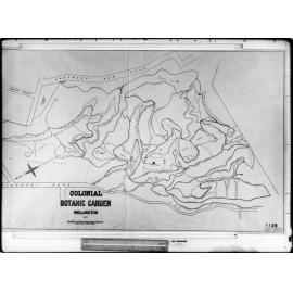 Large scale plan of Botanic Gardens with original paths and buildings