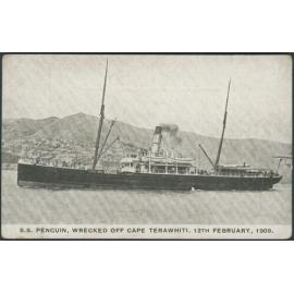 S S Penguin, Wrecked off Cape Terawhiti, 12th February 1909
