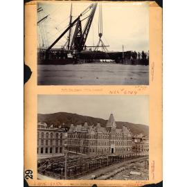 Crane in operation and vehicle sheds on Jervois Quay