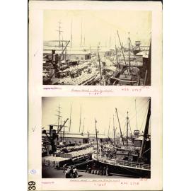 Queens Wharf wool and flax for export c.1895