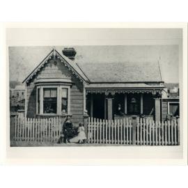 Smith family outside residence, Wellington