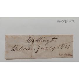 Signature of Arthur Wellesley, 1st Duke of Wellington 