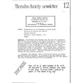 Thorndon News - Newsletter No 12