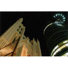 View of St Mary of the Angels Parish and the Majestic Centre, Willis Street
