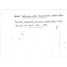 North Johnsonville Progressive Association, correspondence with Wellington City Council, annual lists of works and priorities