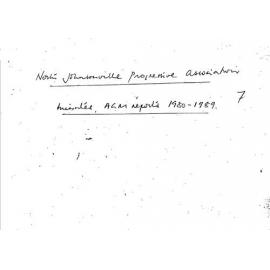 North Johnsonville Progressive Association, Annual General Meeting minutes and reports