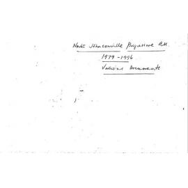 North Johnsonville Progressive Association, correspondence