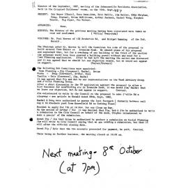 The Johnsonville Residents Association,  - minutes of monthly meetings