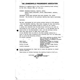 Johnsonville Progressive Association, minutes