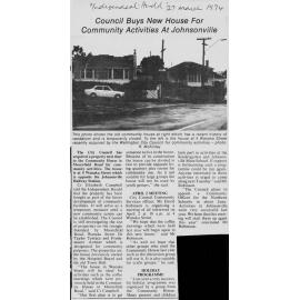 Johnsonville Community Centre, correspondence and newspaper clippings