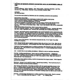 Johnsonville Community Centre, minutes of the Redevelopment Committee