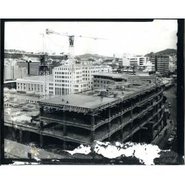 Photo showing construction of Te Matapihi ki te Ao Nui Wellington Central Library