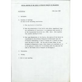 Documents relating to the Cercle Littéraire/Alliance Française Wellington