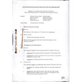 Committee meeting minutes, reports and balance sheet,1996
