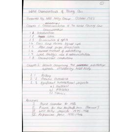 Ian Gamble's records relating to the 1987 World Touring Car Championship