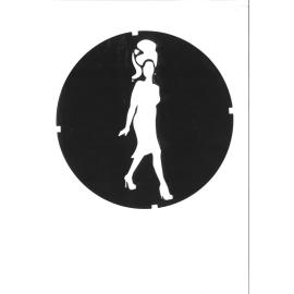 Carmen Rupe, stencil of pedestrian crossing lantern
