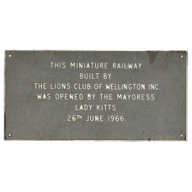 Zoo plaque miniature railway