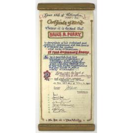 25 Year attendance certificate awarded to Bruce R Perry