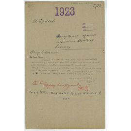 Complaint against custodian, Central Library - H Squelch