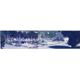 Karori Cemetery, Panorama, Jewish area and mess room, 17 January 1989